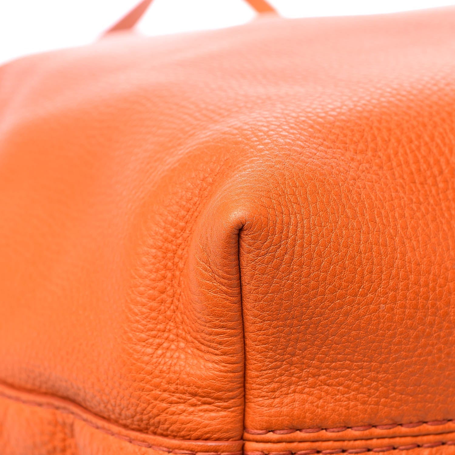 Prada Vitello Daino Logo Shopping Tote Papaya 11 of 14