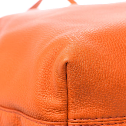Prada Vitello Daino Logo Shopping Tote Papaya 11 of 14