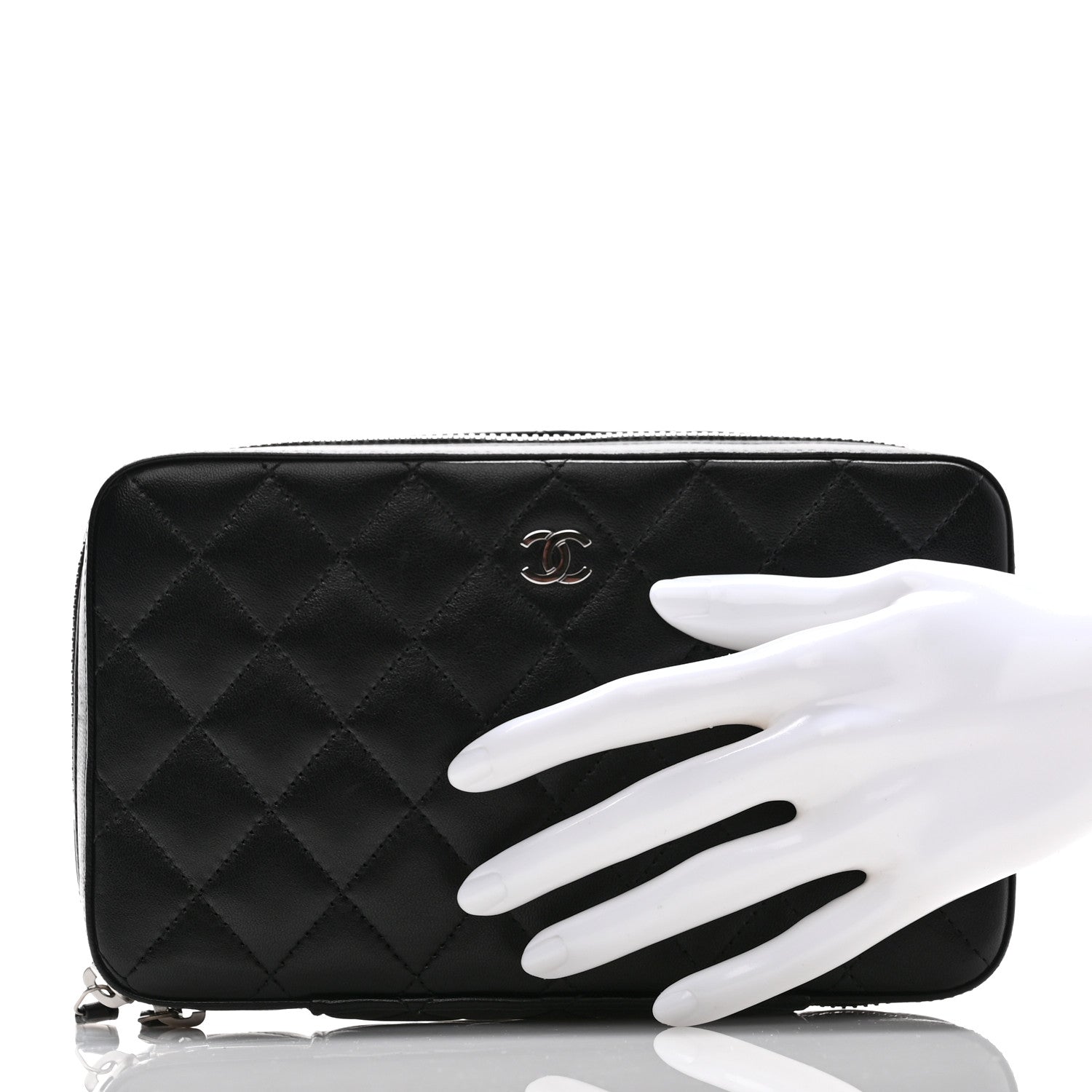 Chanel Lambskin Quilted Jewelry Case Black 3 of 16