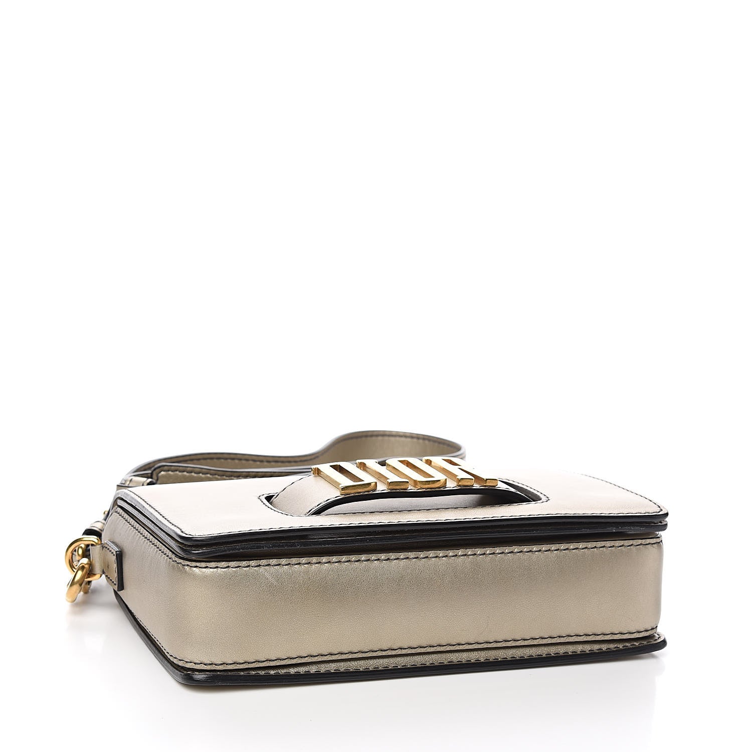 Christian Dior Metallic Smooth Calfskin Dio(r)evolution Flap Bag Gold 4 of 14