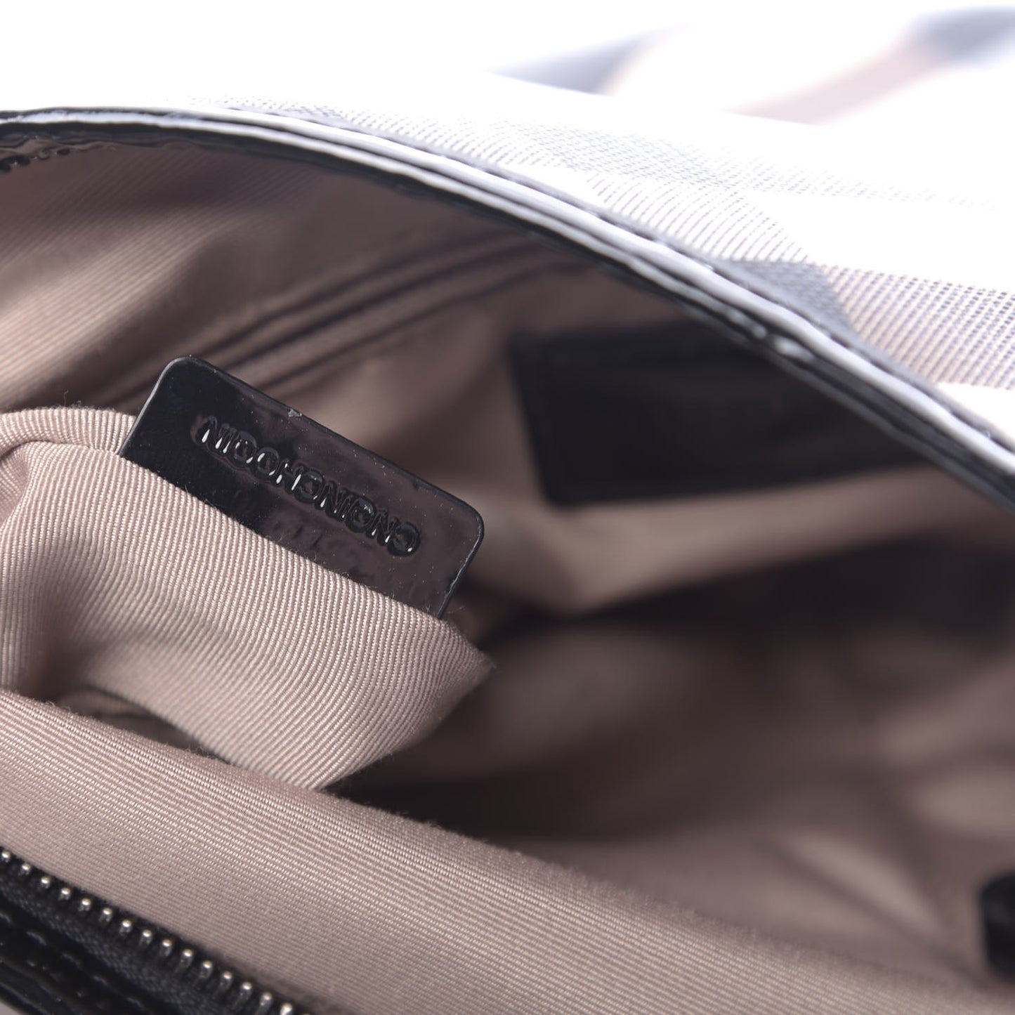 Patent Nova Check Crossbody Bag Black