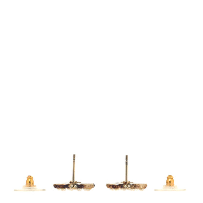 Chanel Pearl Crystal CC Earrings Light Gold 3 of 5