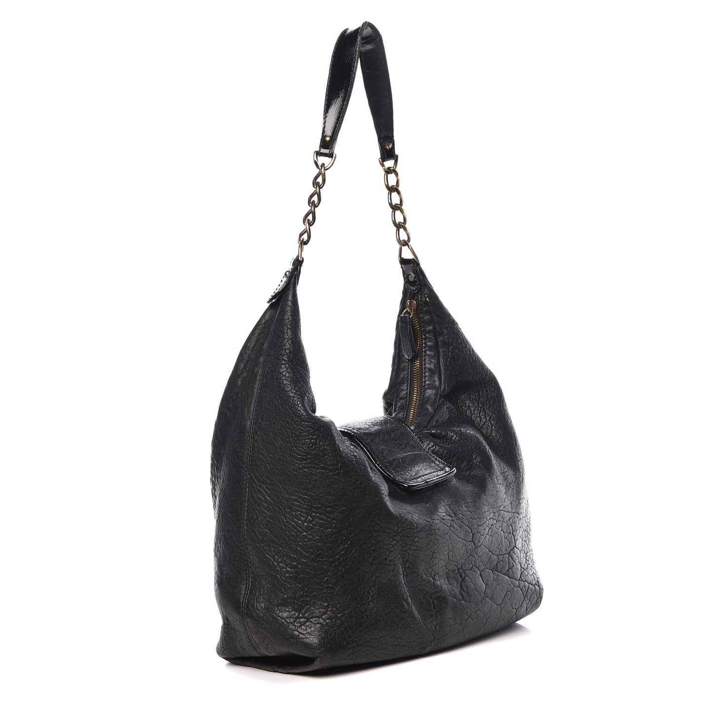 Nappa Patent B Buckle Hobo Black