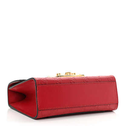 Gucci Guccissima Small Padlock Shoulder Bag Hibiscus Red 4 of 13