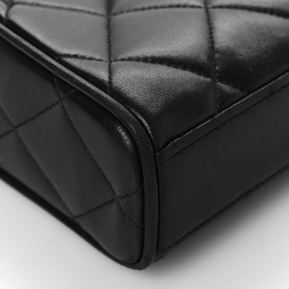 Chanel Lambskin Quilted CC Single Flap Shoulder Bag Black 8 of 10