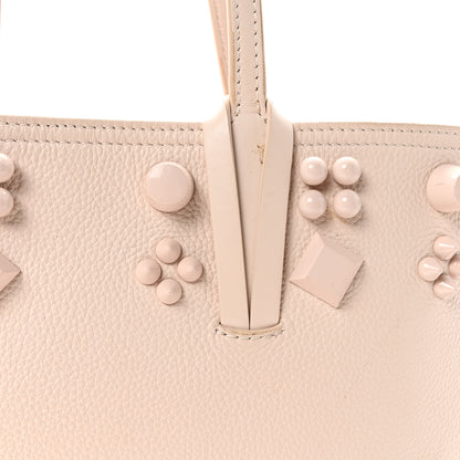 Christian Louboutin Calfskin Empire Spike Studded Small East West Cabata Tote Leche 8 of 10
