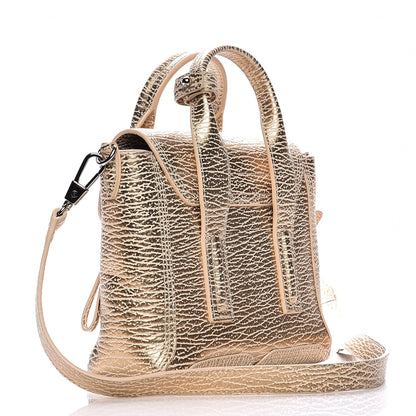 3.1 Phillip Lim 3.1 Textured Calfskin Mini Pashli Satchel Nude Platinum 3 of 7