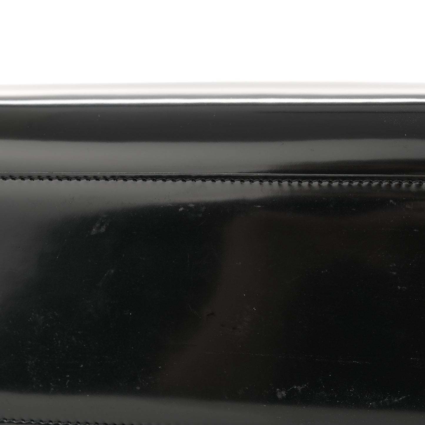 Patent Calfskin Large Thin Sac De Jour Black