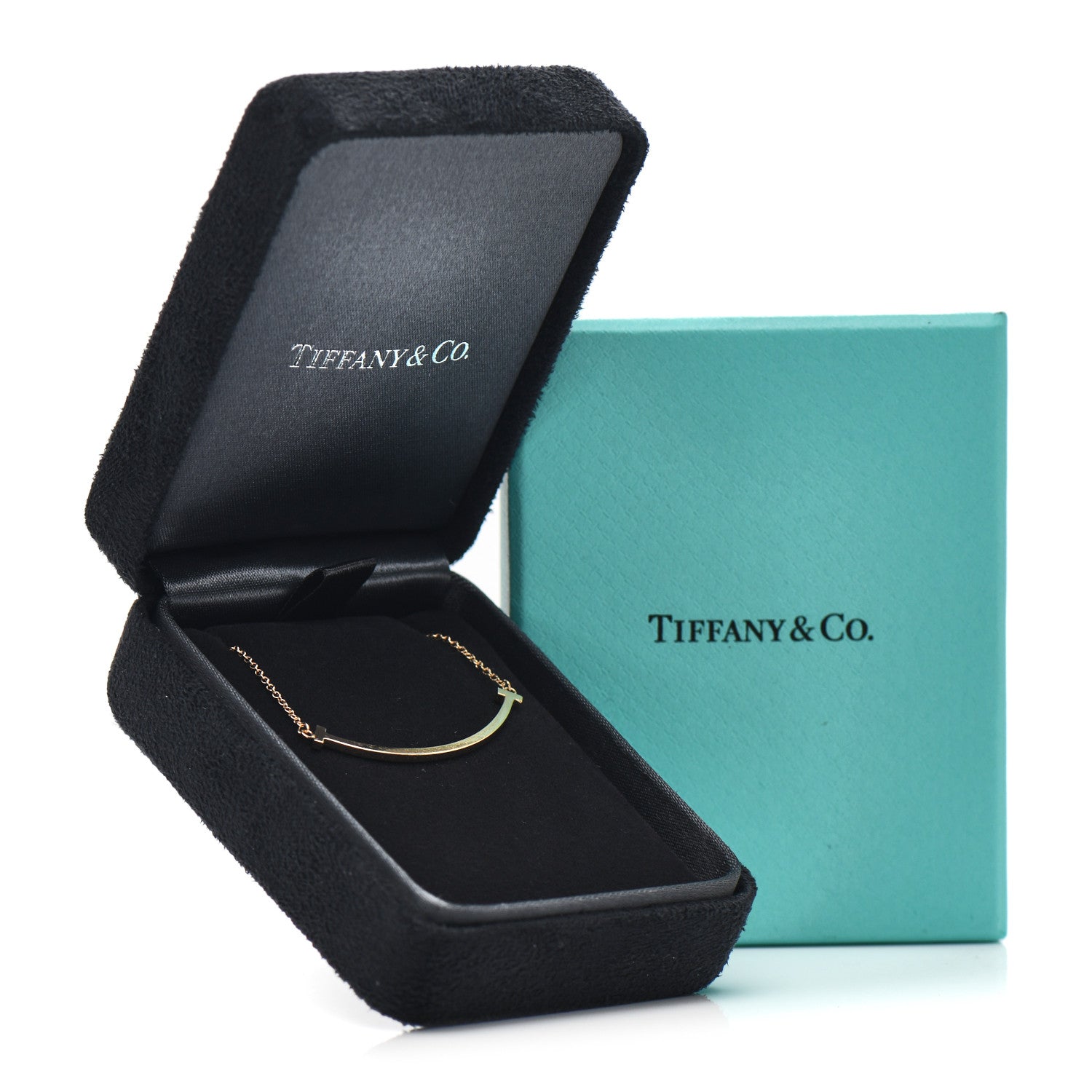 Tiffany 18K Rose Gold Small T Smile Pendant Necklace 5 of 5