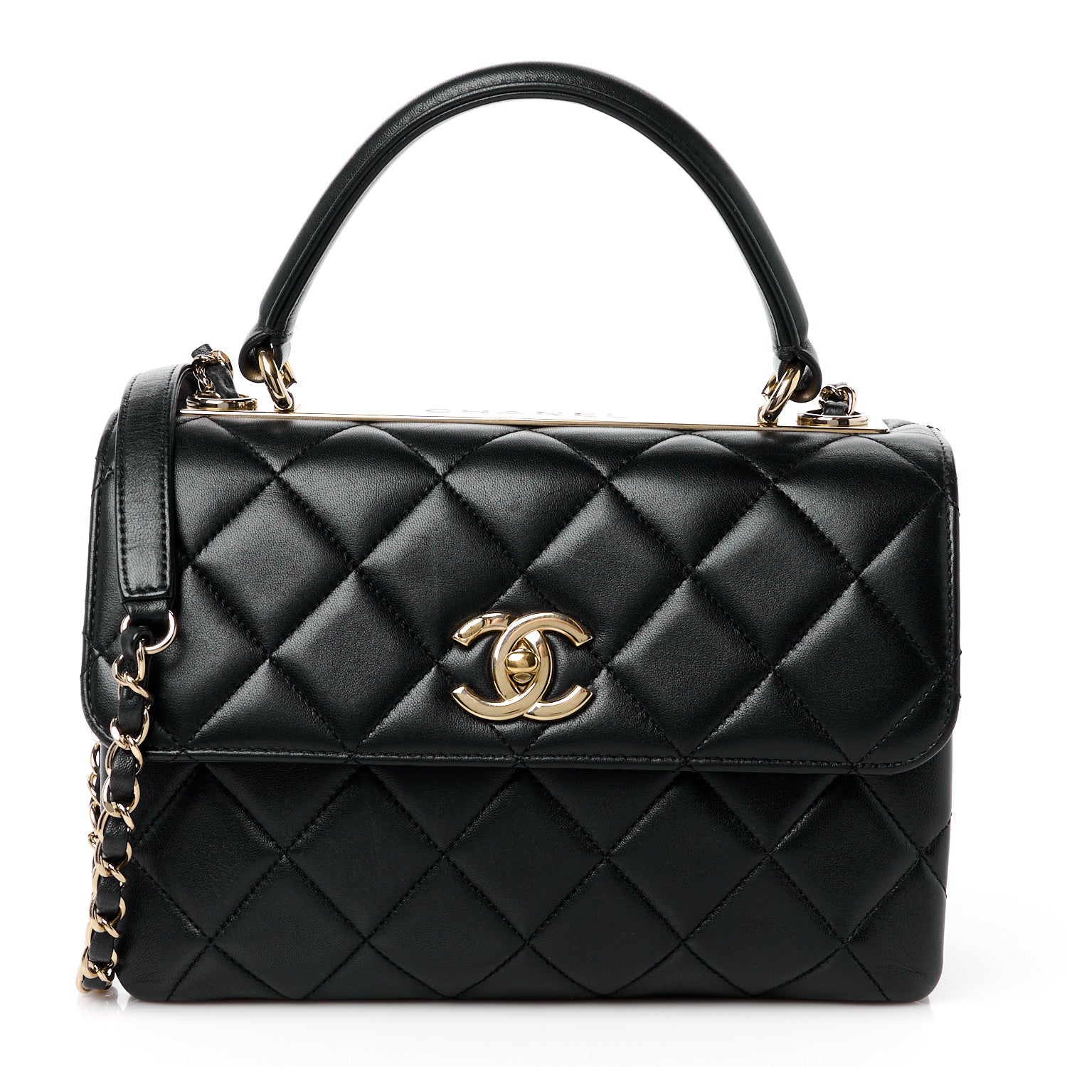 Chanel Lambskin Quilted Small Trendy CC Dual Handle Flap Bag Black 1 of 13