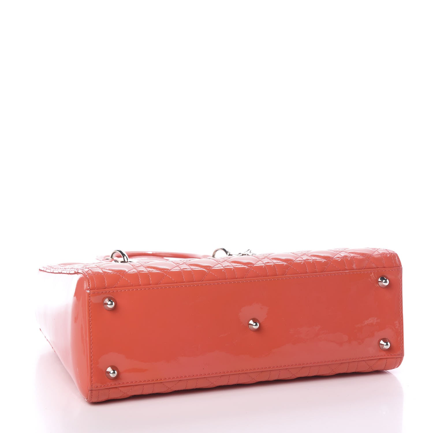 Christian Dior Patent Cannage Large Lady Dior Light Coral 3 of 17
