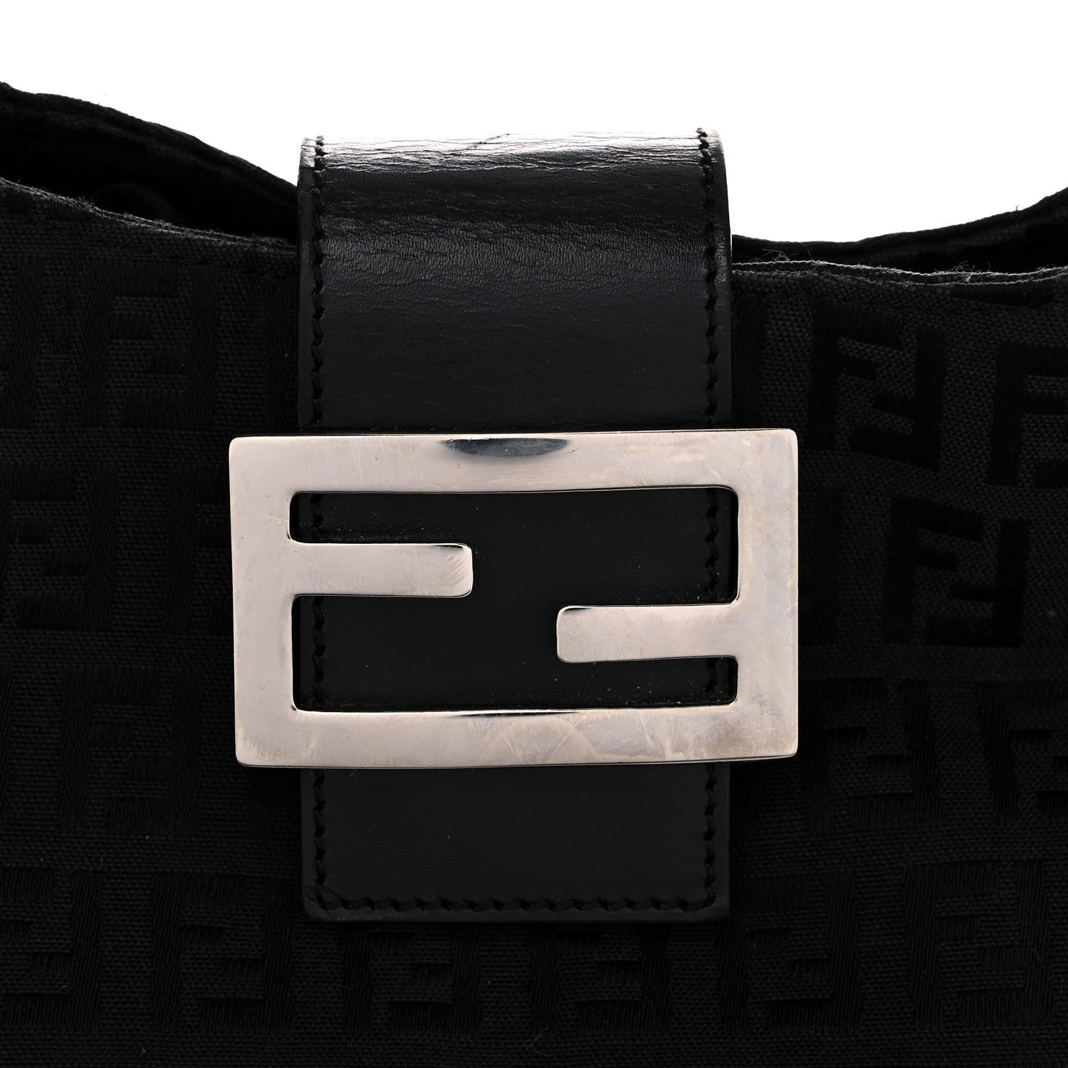 Fendi Zucchino Vitello Shoulder Bag Black 23 of 23