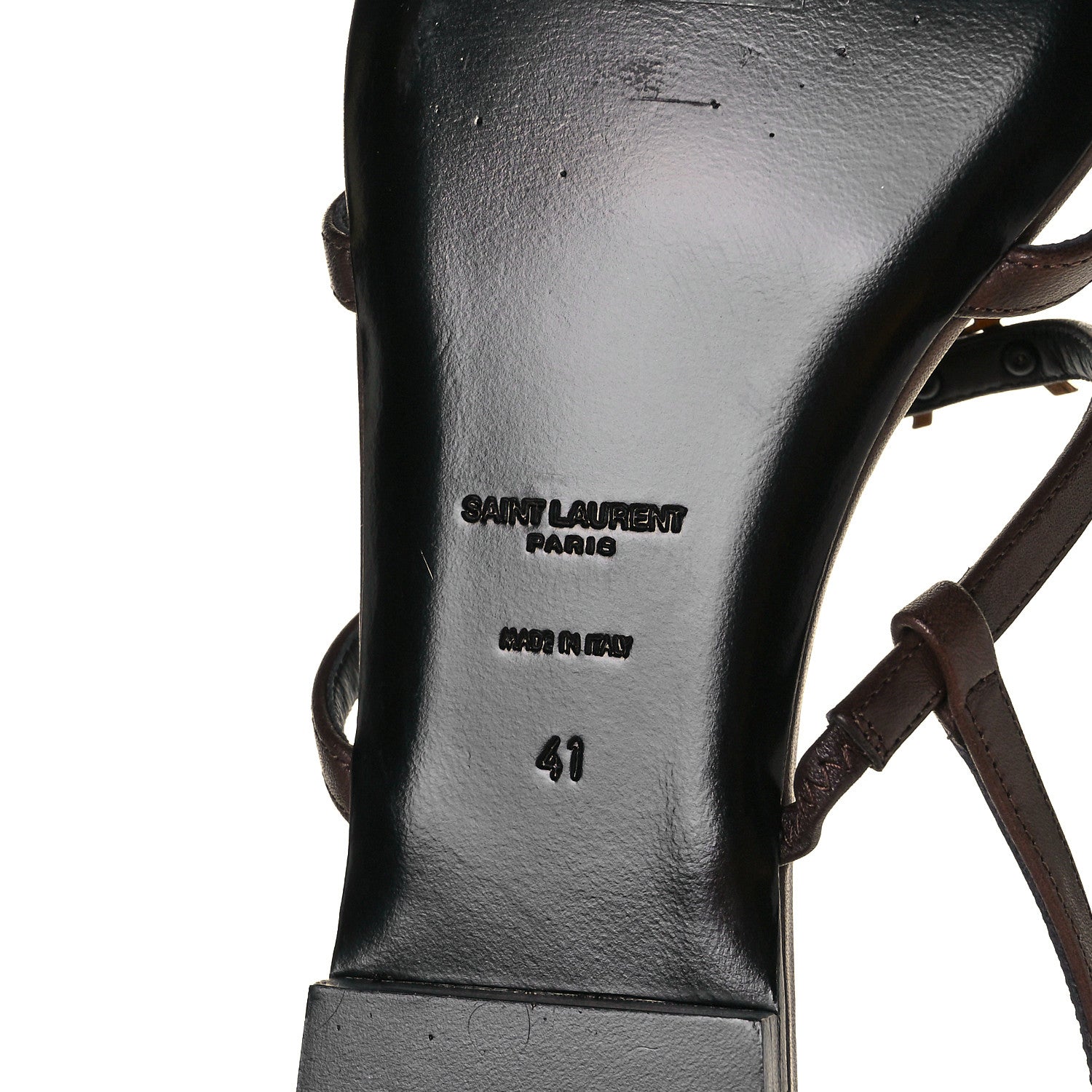 Saint Laurent Calfskin Cassandra Monogram Sandals 41 Moro 11 of 21