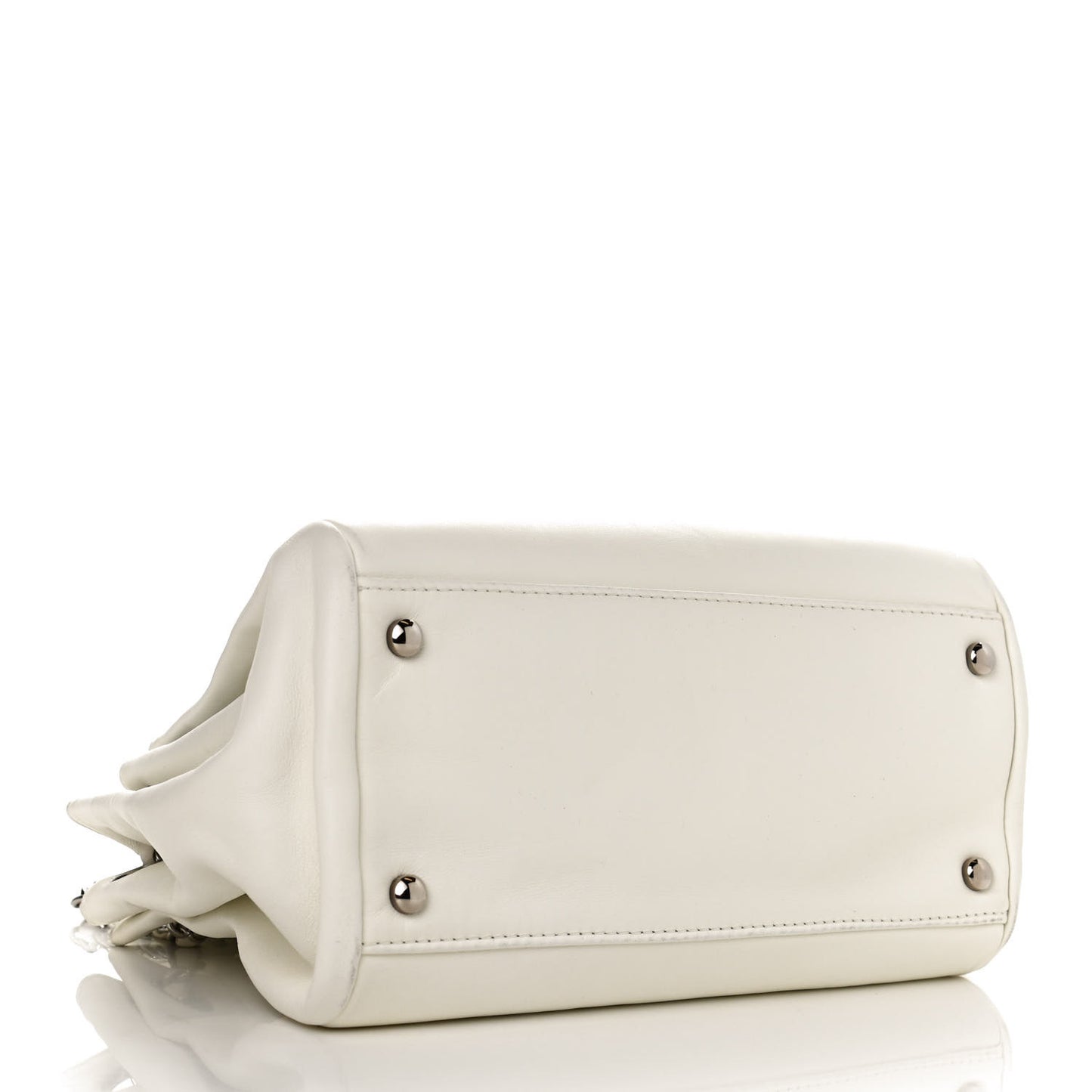 Lambskin Sensual Accordion Flap White