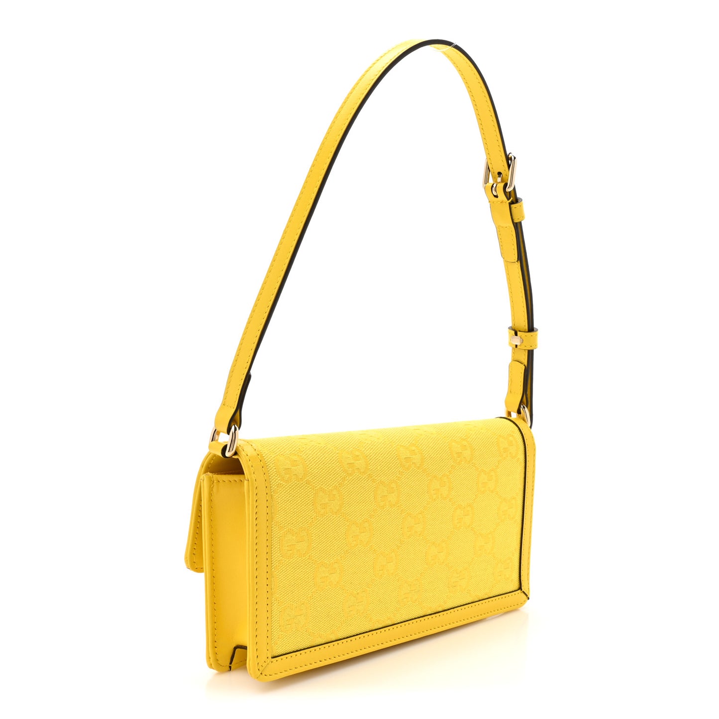 GG Monogram Scratch Lux Calfskin Mini Luce Shoulder Bag Yellow