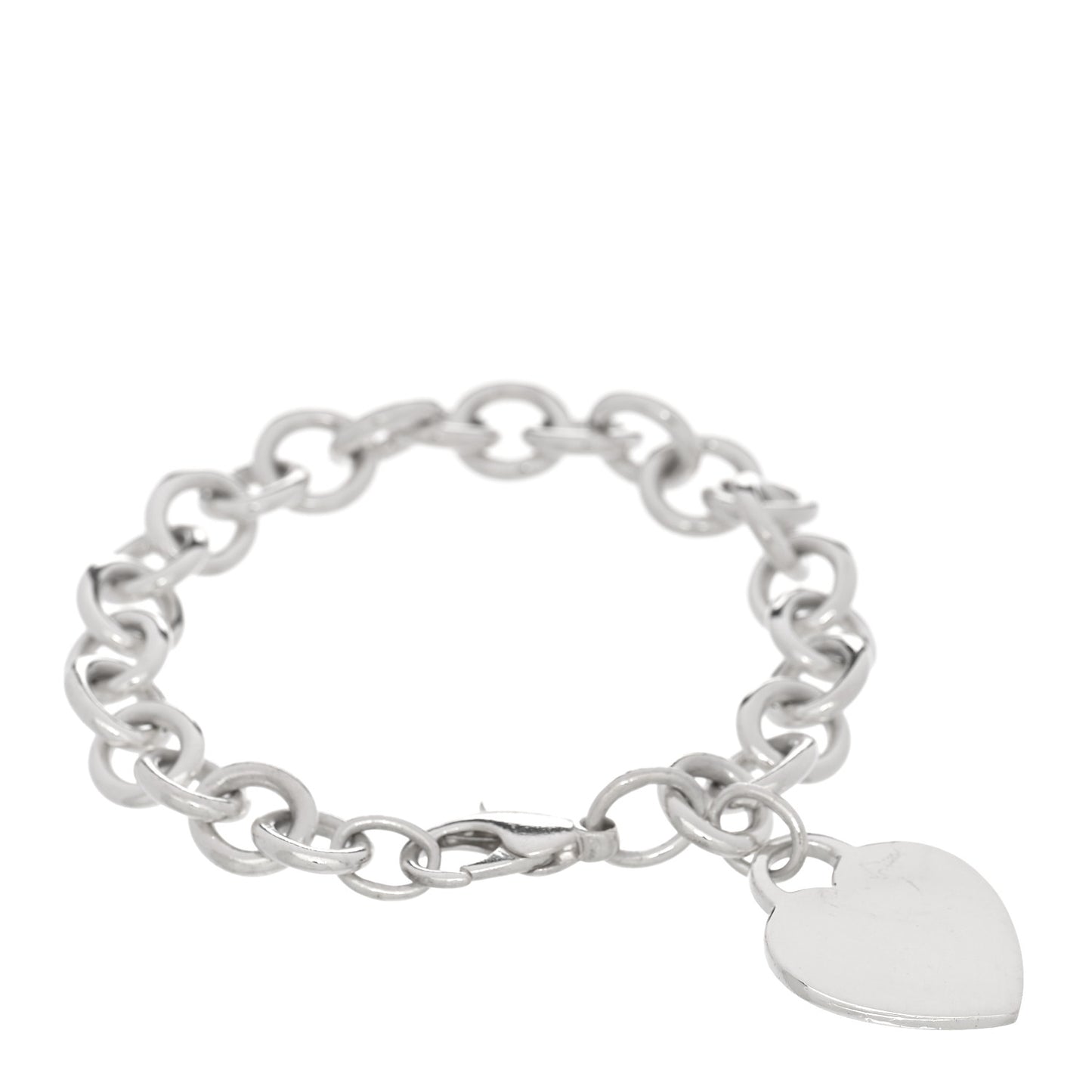 Sterling Silver Heart Tag Charm Bracelet