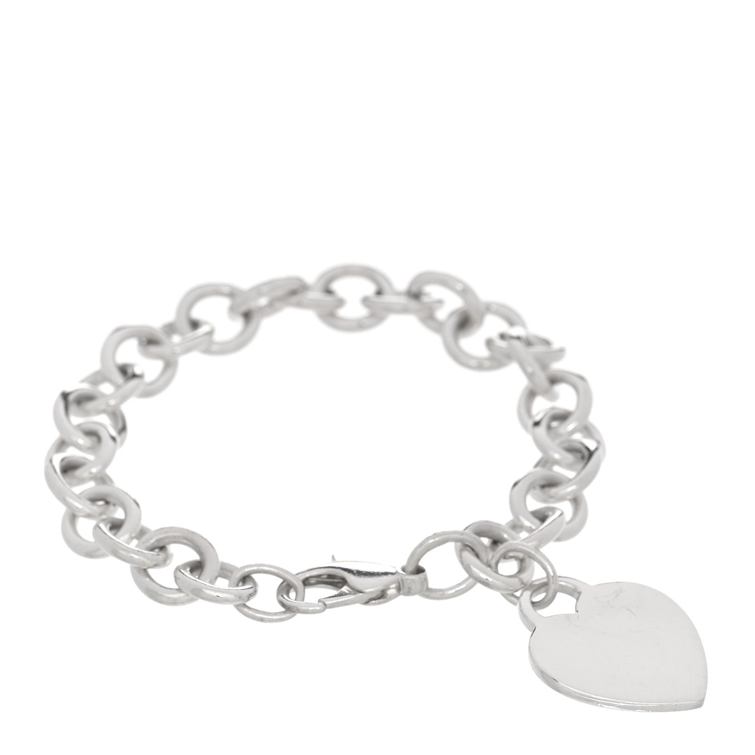 Tiffany Sterling Silver Heart Tag Charm Bracelet 1 of 3