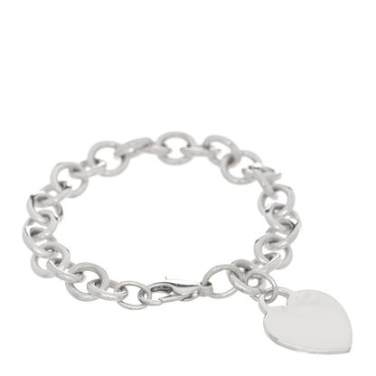Tiffany Sterling Silver Heart Tag Charm Bracelet 1 of 3