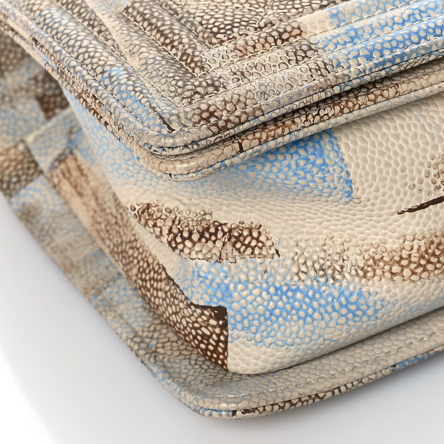 Painted Caviar Quilted Medium Boy In Cuba Flap Blue