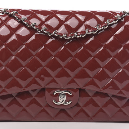 Chanel Patent Quilted Maxi Double Flap Red 13 of 14