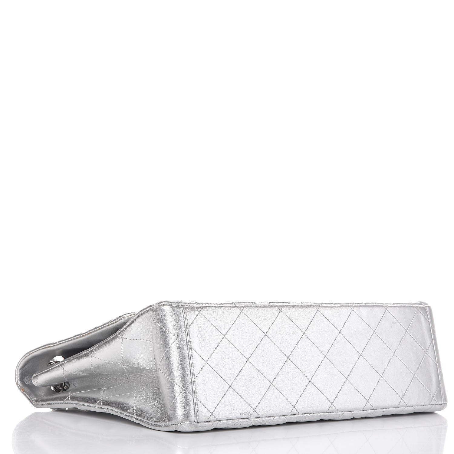 Chanel Metallic Lambskin Quilted Maxi Single Flap Silver 5 of 11