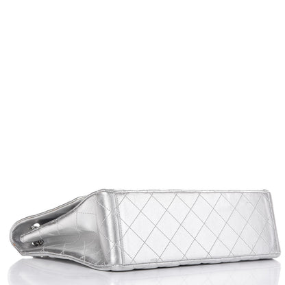 Chanel Metallic Lambskin Quilted Maxi Single Flap Silver 5 of 11