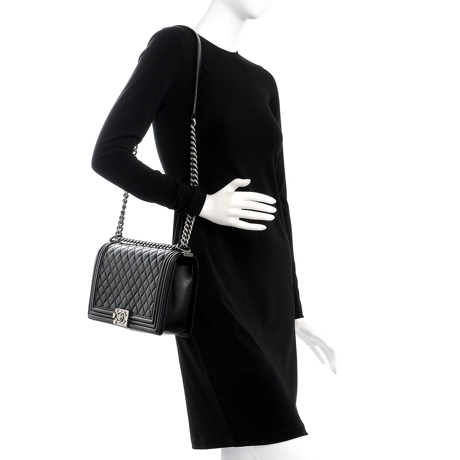Chanel Lambskin Quilted New Medium Boy Flap Black 2 of 8