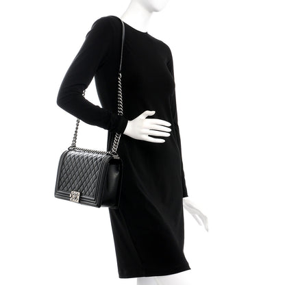 Chanel Lambskin Quilted New Medium Boy Flap Black 2 of 8