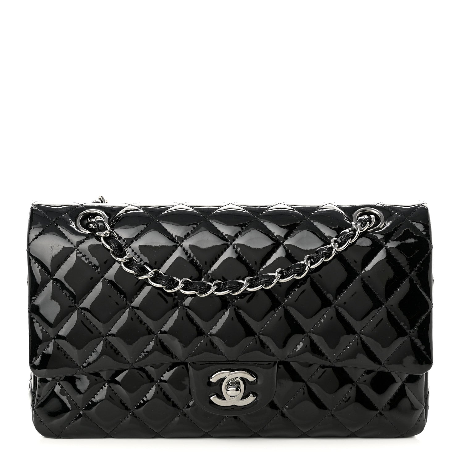 Chanel Patent Quilted Medium Double Flap Black 1 of 10