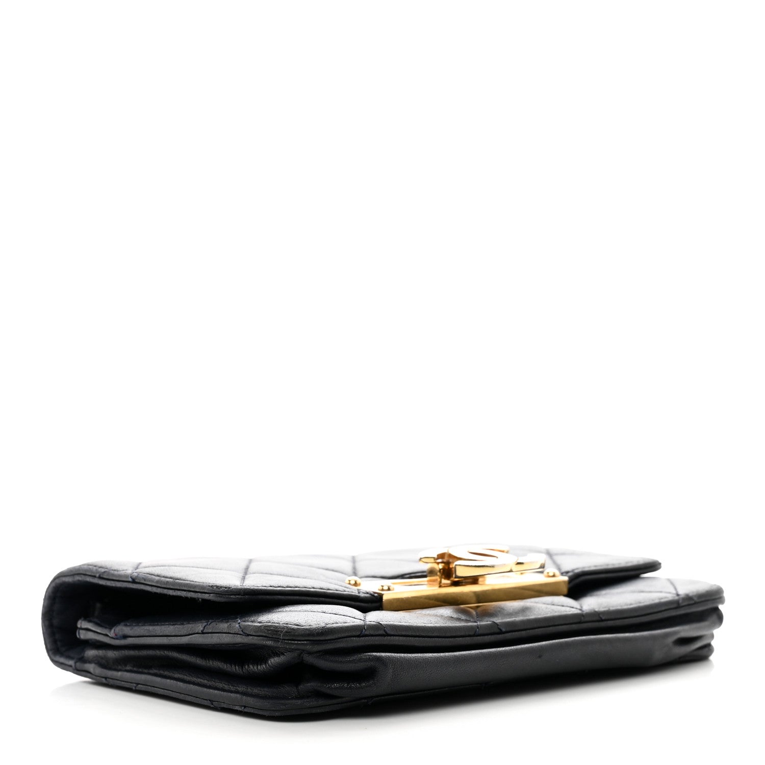 Chanel Lambskin Quilted Golden Class Wallet on Chain WOC Navy 4 of 13