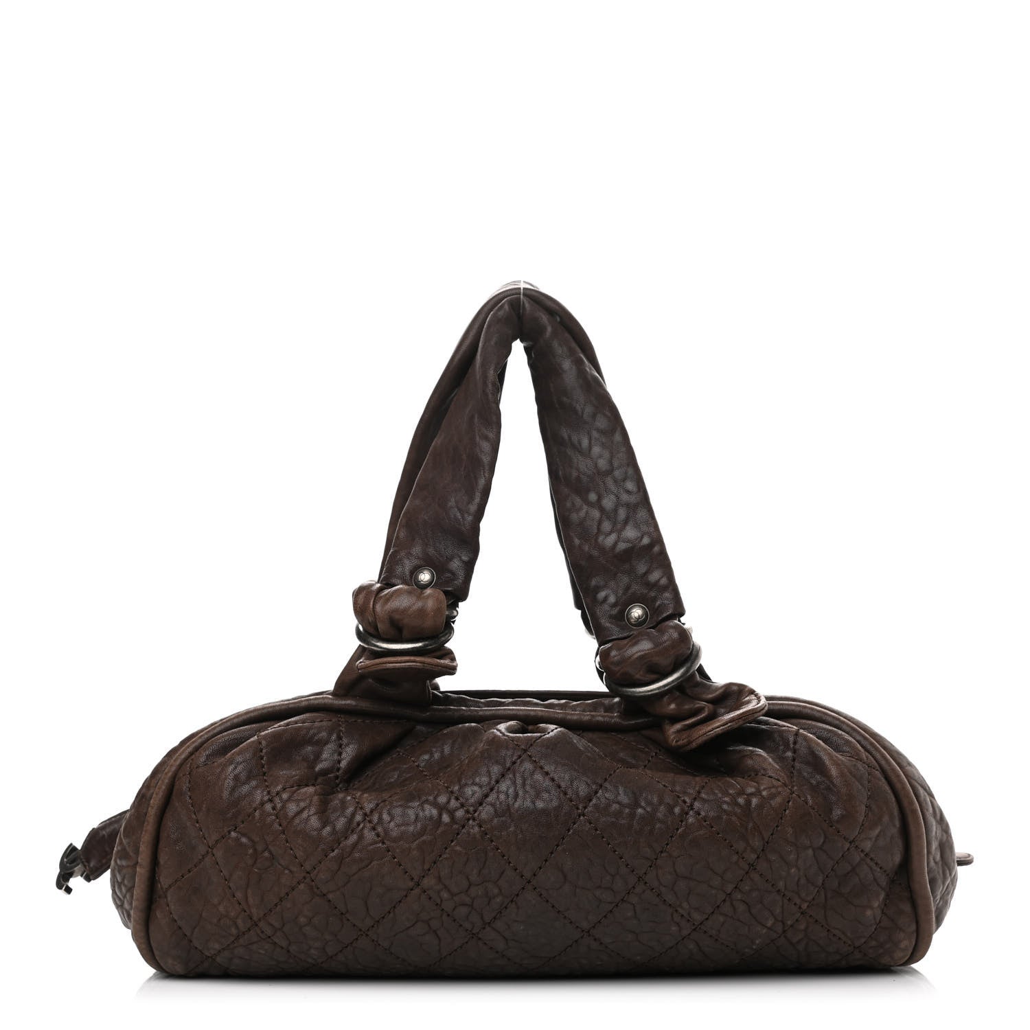 Chanel Distressed Lambskin Le Marais Bowler Brown 1 of 10