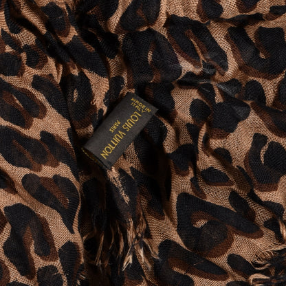 Louis Vuitton Cashmere Silk Leopard Etole Stole Marron 5 of 5