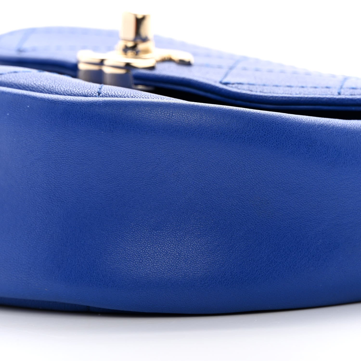 Chanel Goatskin Stitched Casual Trip Messenger Flap Royal Blue 10 of 12