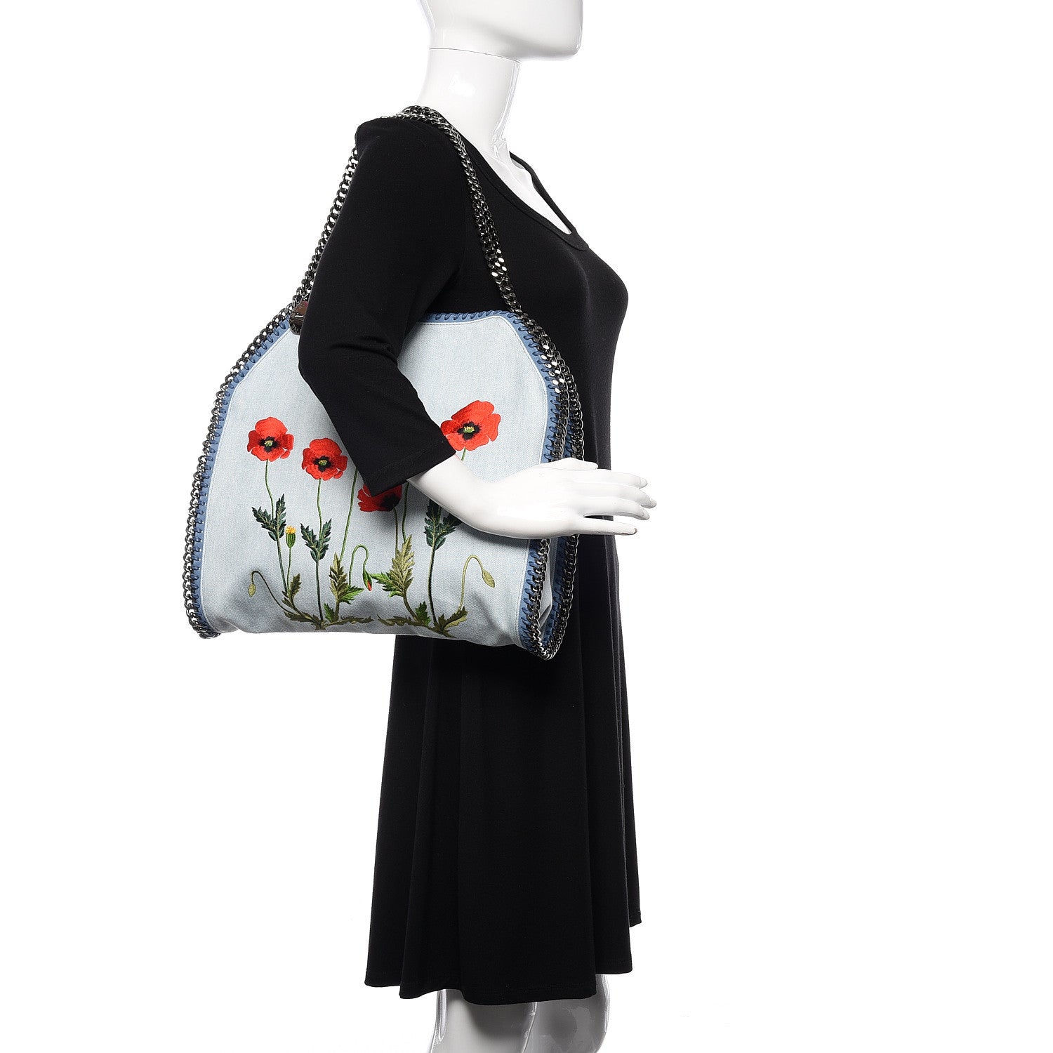 Stella McCartney Denim Poppy Small Falabella Tote Blue 2 of 10