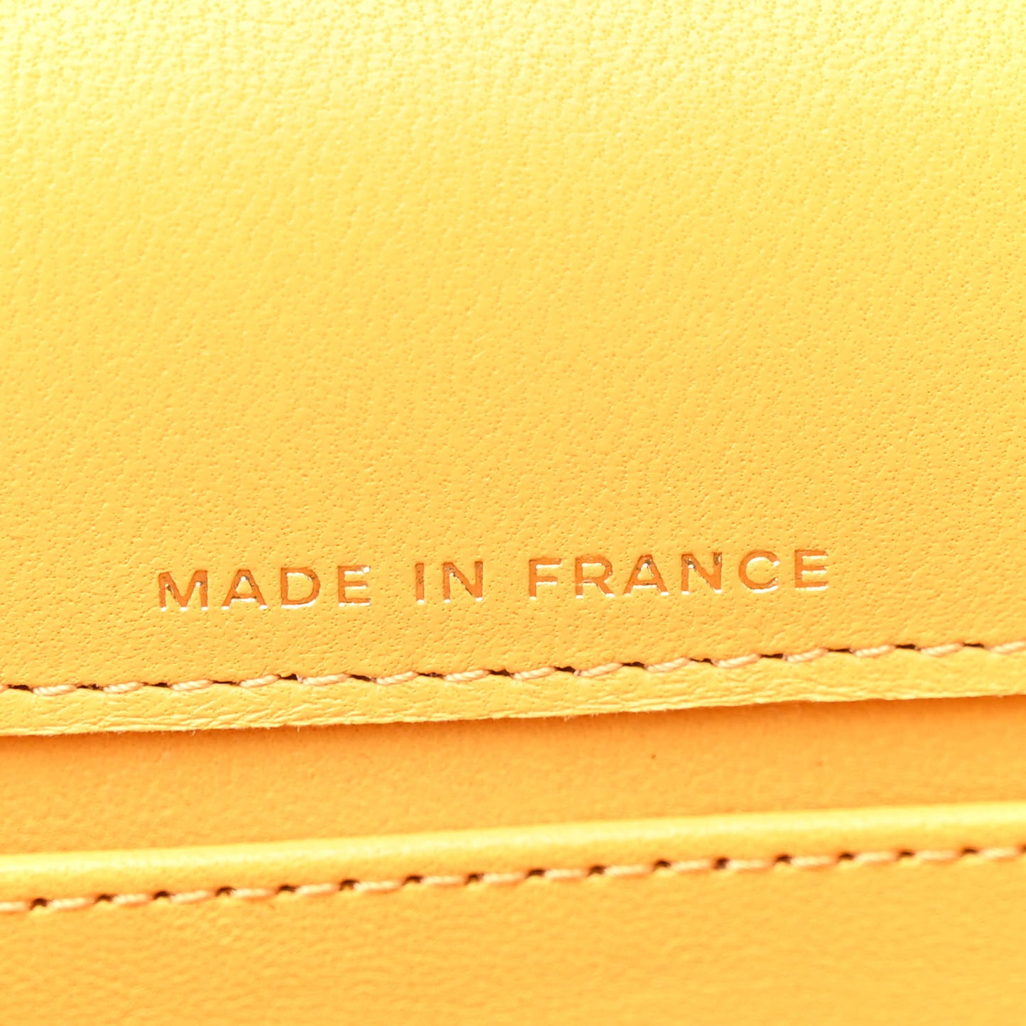 Lambskin Quilted Flap Phone Holder With Chain Yellow