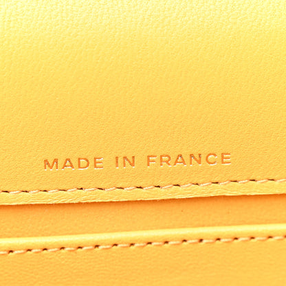 Chanel Lambskin Quilted Flap Phone Holder With Chain Yellow 7 of 15