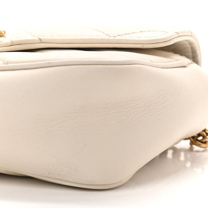 Gucci Calfskin Matelasse Super Mini GG Marmont Shoulder Bag White 9 of 12