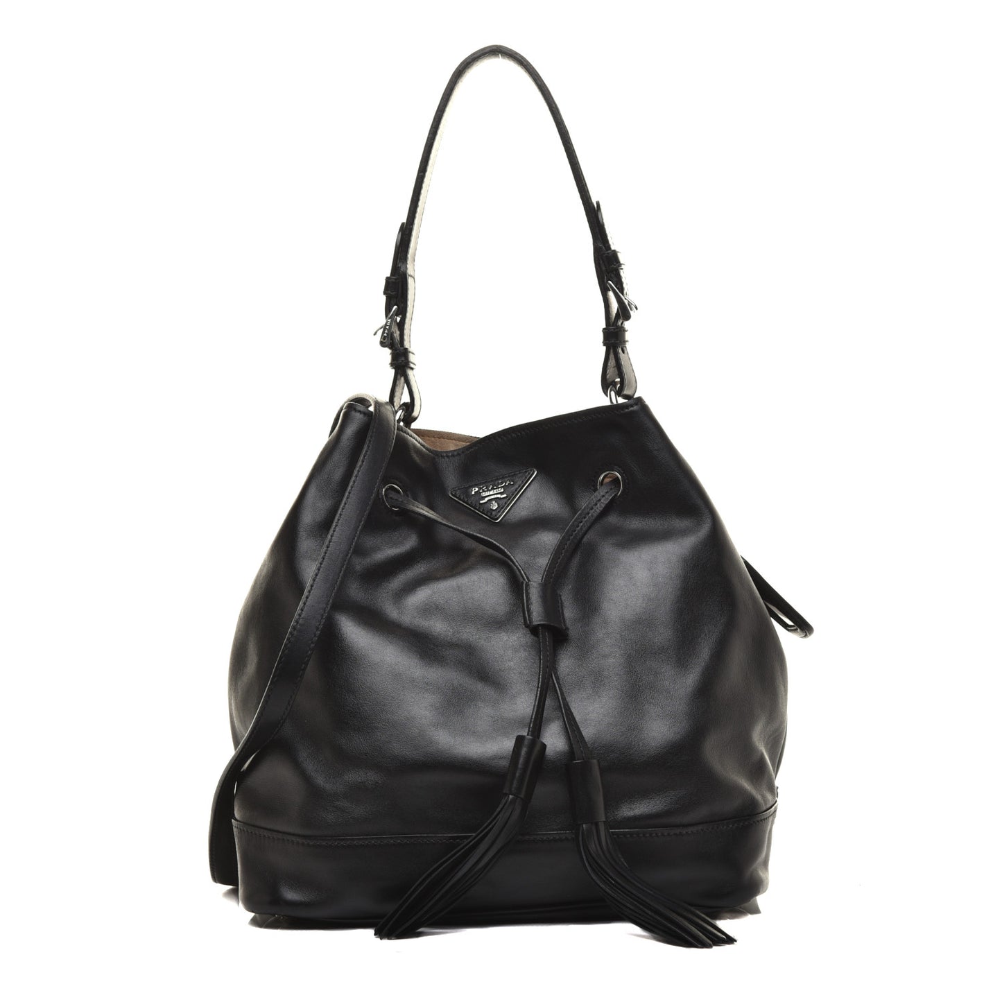 Soft Calfskin Bucket Bag Black