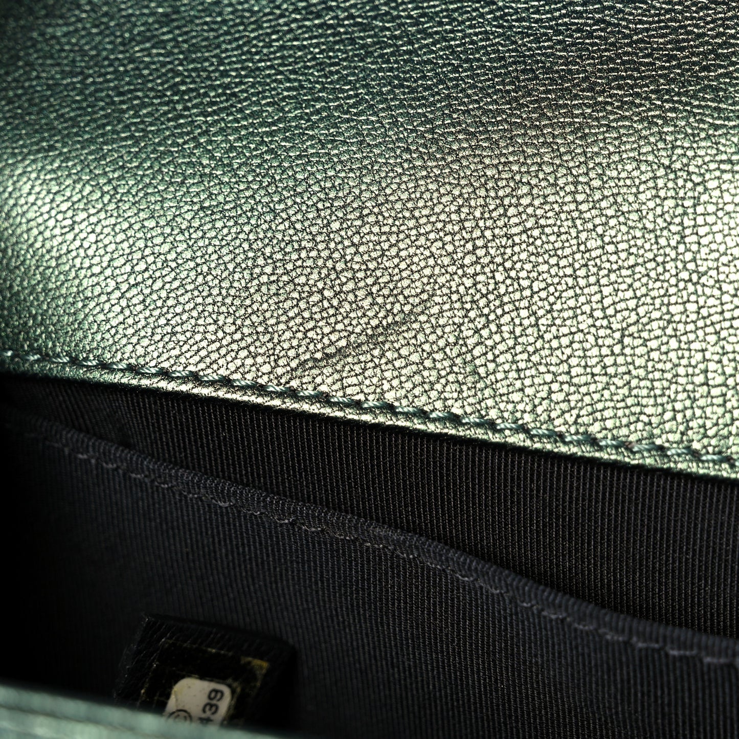 Iridescent Goatskin Quilted Medium Boy Flap Green