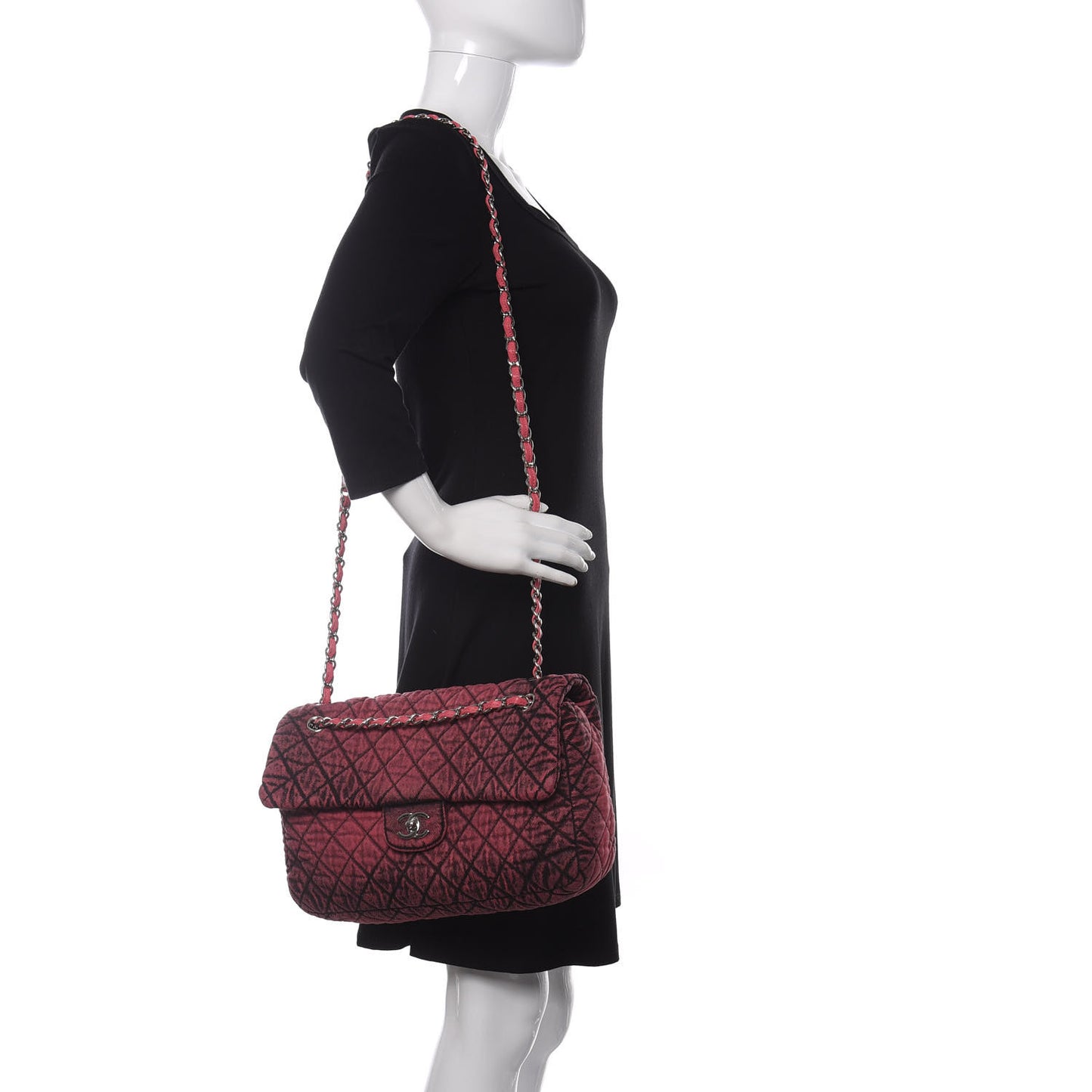 Denim Quilted Denimpression Flap Red Black