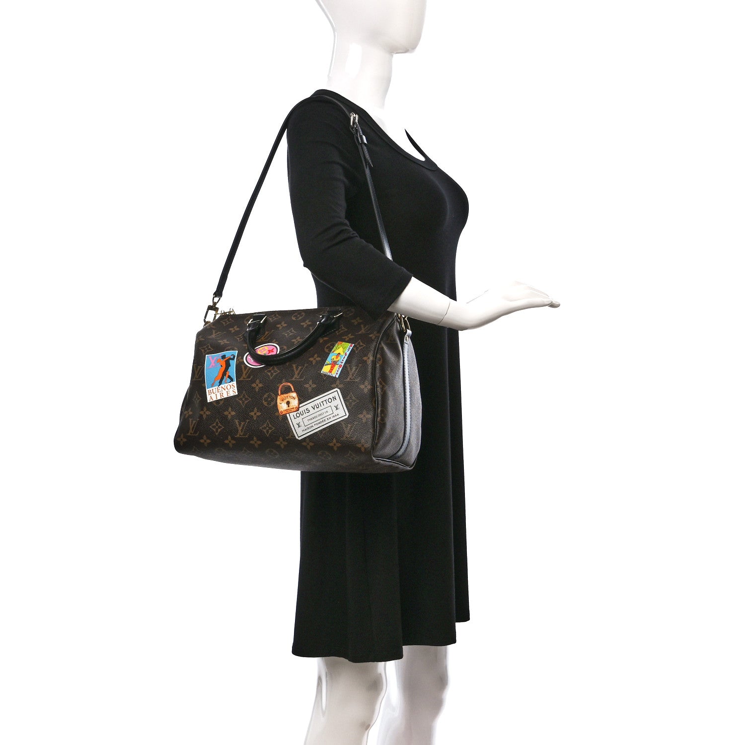 Louis Vuitton Monogram My World Tour Speedy Bandouliere 30 Black 2 of 11