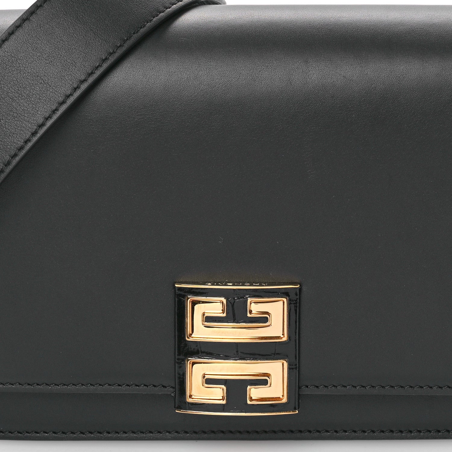 Givenchy Calfskin Crocodile Embossed 4G Medium Crossbody Bag Black 8 of 10