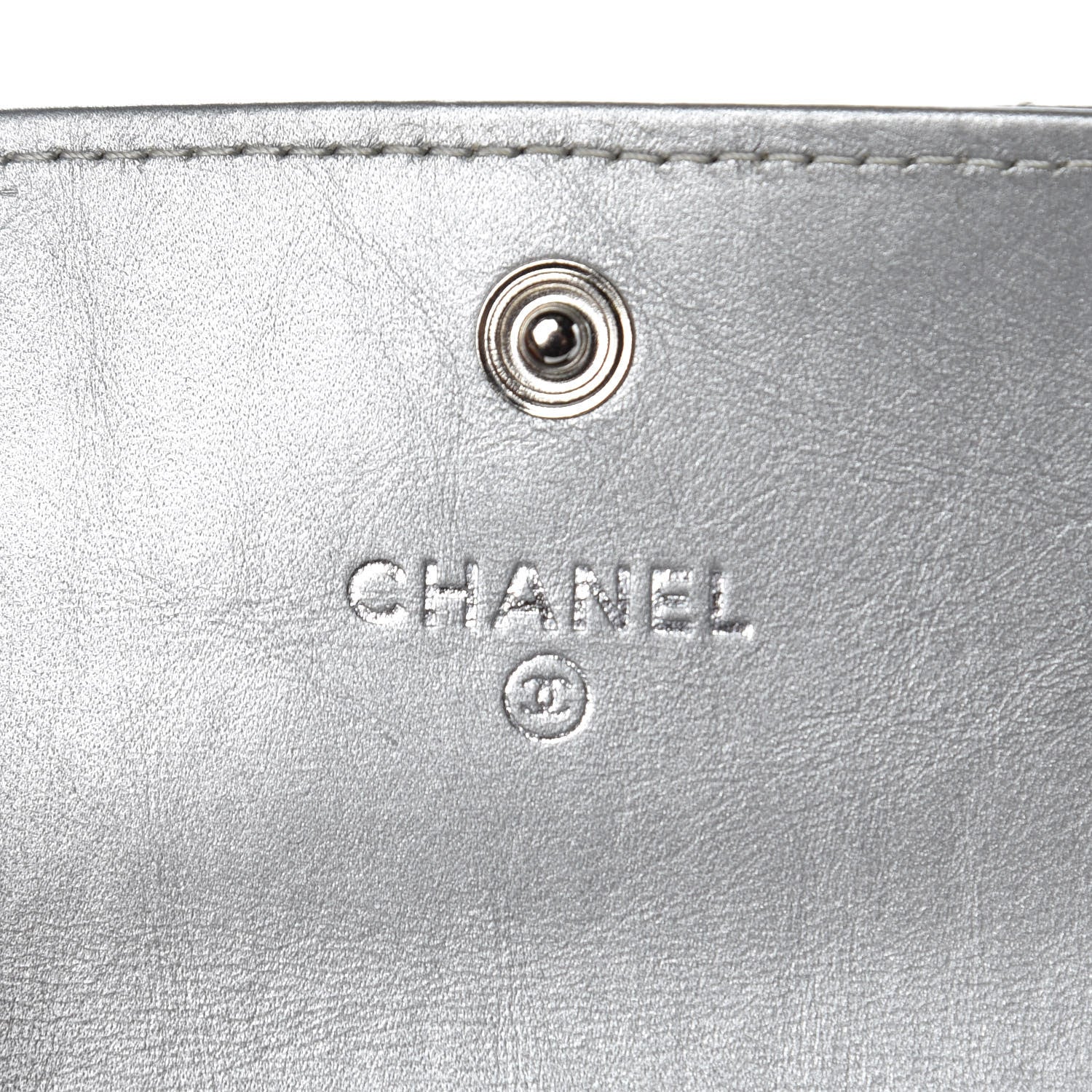 Chanel Metallic Calfskin Quilted Palette Card Holder Silver 6 of 12
