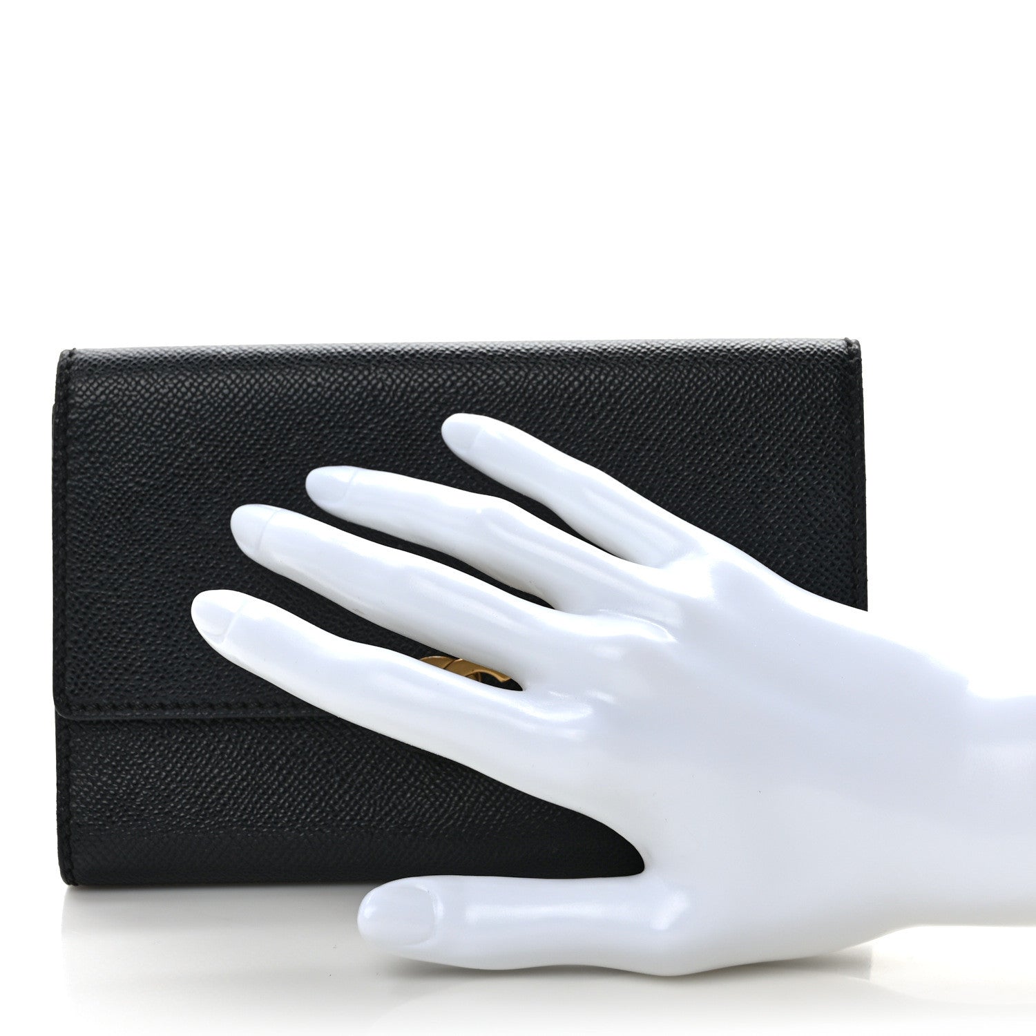 Chanel Grained Calfskin CC Flap Wallet Black 2 of 7