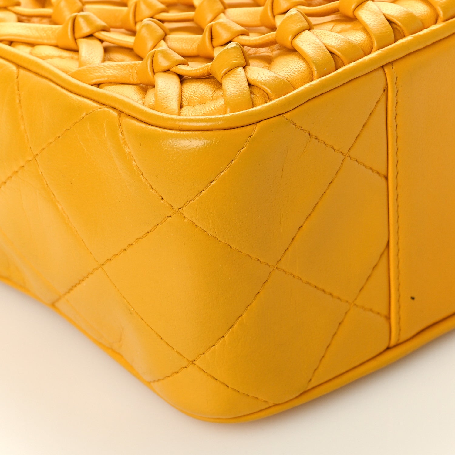 Chanel Lambskin Quilted Knot Camera Case Yellow 9 of 10