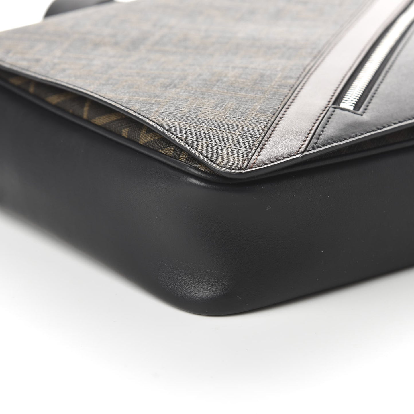 Glazed Fabric Vitello Liberty FF 1974 Diagonal New Messenger Flap Tobacco Moresco Black