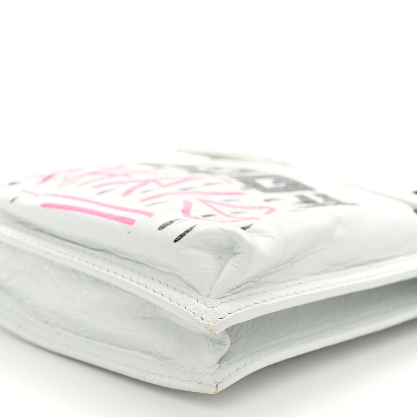 Agneau Arena Graffiti All Over Small Explorer Pouch with Strap White Multicolor