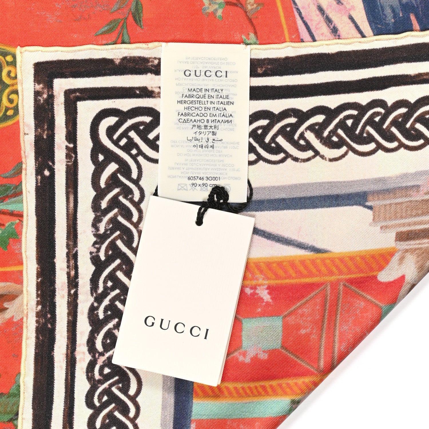 Gucci Silk Cave Canem Print Square Scarf 4 of 5