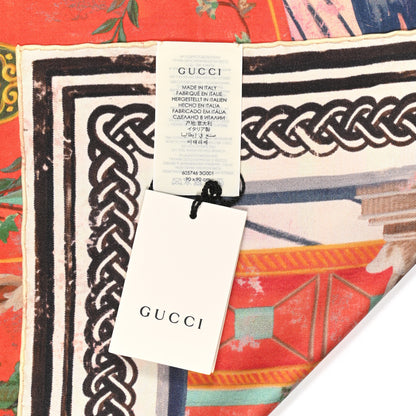 Gucci Silk Cave Canem Print Square Scarf 4 of 5