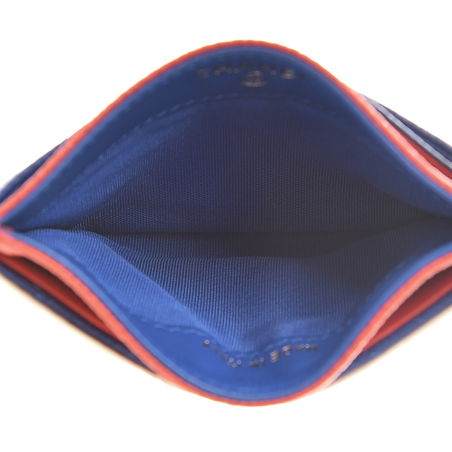 Caviar Quilted Filigree Card Holder Blue White Red